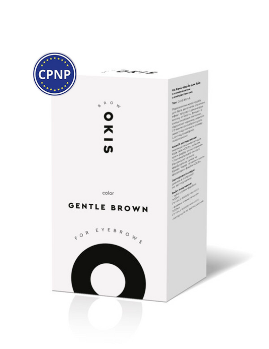 Крем-фарба для брів з екстрактом хни + окислювач 3% 20ml OKIS Brow / GENTLE BROWN, 15 мл