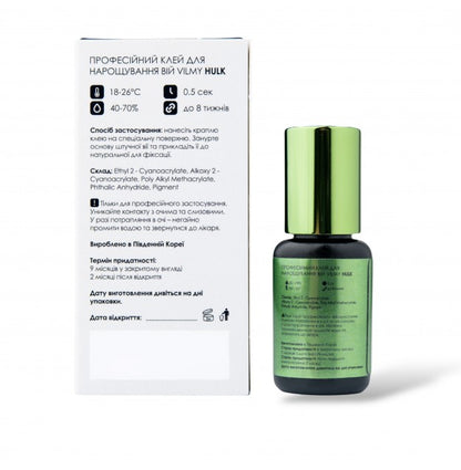 Transparent eyelash extension glue VILMY - HULK, 6 ml