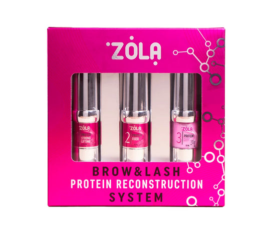 Lamination kit ZOLA Brow Lash Protein Reconstruction System / in pink jars
