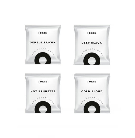 Set of cream-paint for eyebrows with henna extract (without oxidizer) OKIS Brow / 4 sachets of 5 ml