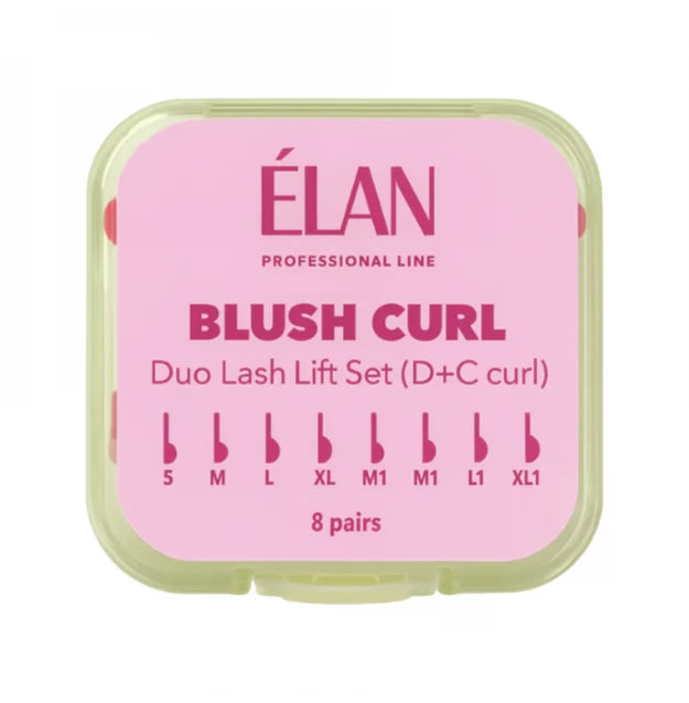 ELAN BLUSH CURL Eyelash Lamination Roller Set (D and C Curls), 8 Pairs