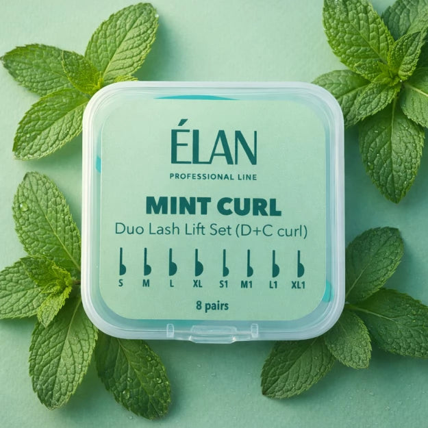 Набір силіконових валиків для ламінування вій ELAN Duo «MINT CURL» з вигинами D та C