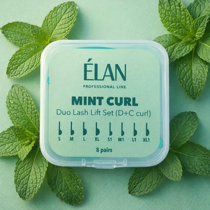 Набір силіконових валиків для ламінування вій ELAN Duo «MINT CURL» з вигинами D та C