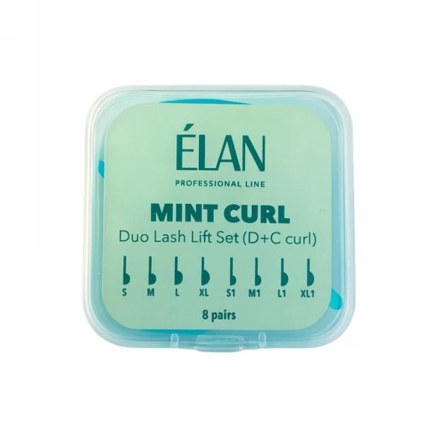 Набір силіконових валиків для ламінування вій ELAN Duo «MINT CURL» з вигинами D та C
