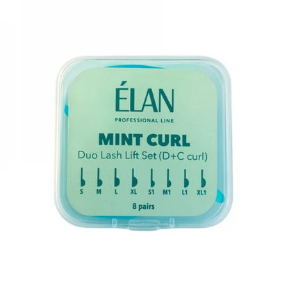 Набір силіконових валиків для ламінування вій ELAN Duo «MINT CURL» з вигинами D та C