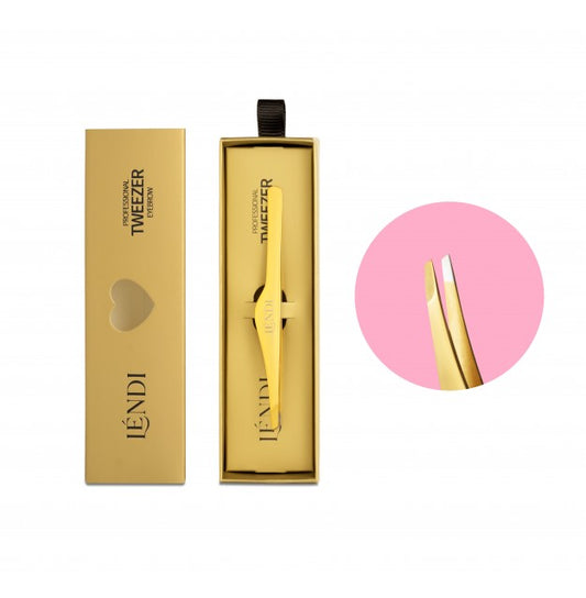Lendi Angled Eyebrow Tweezers / Golden Spark / gold