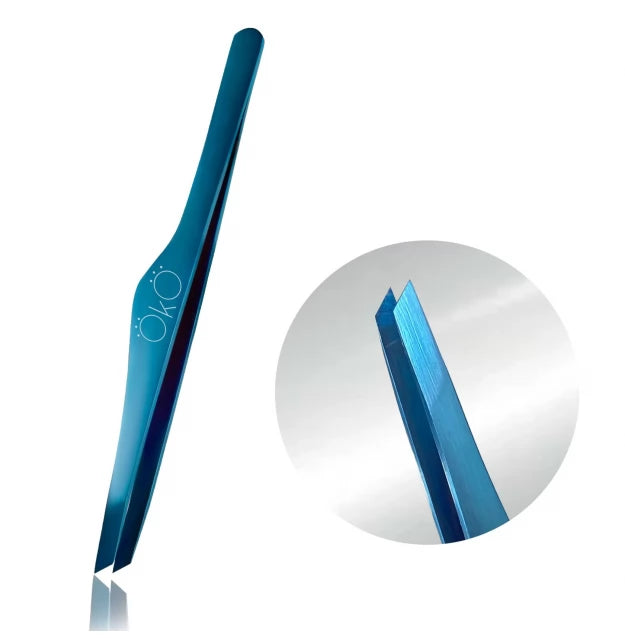 Eyebrow tweezers beveled (hand sharpened) OKO / Blue Magic Limited Edition