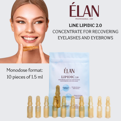 ELAN professional line LIPIDIC 2.0 Deep Repair Monodose Concentrate for Eyebrows and Eyelashes  (10 monodoses х 1,5 ml.)