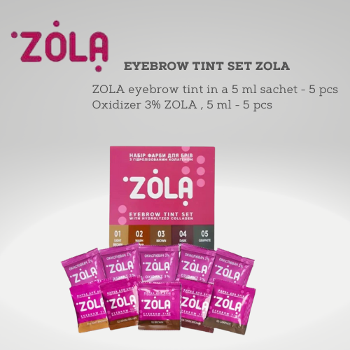 ZOLA New Innovative Colouring System Oxidizer Dye Set / 5 Paints + 5 Oxides