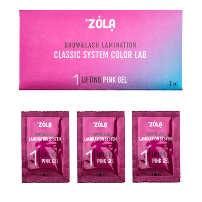 ZOLA / Color Lab lamination composition - 01 Lifting Pink Gel - sachet, (3 x 1 ml)