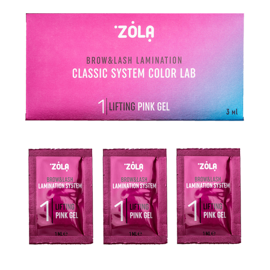 ZOLA / Color Lab lamination composition - 01 Lifting Pink Gel - sachet, (3 x 1 ml)