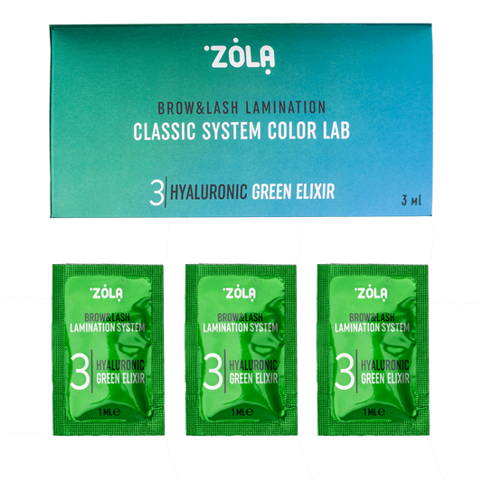 ZOLA / Color Lab lamination composition - 03 Hyaluronic Green Elixir - sachet, (3 x 1 ml)