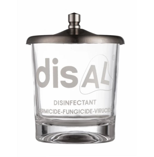 Glass container for disinfection of tools and accessories disAL/small, 230 ml