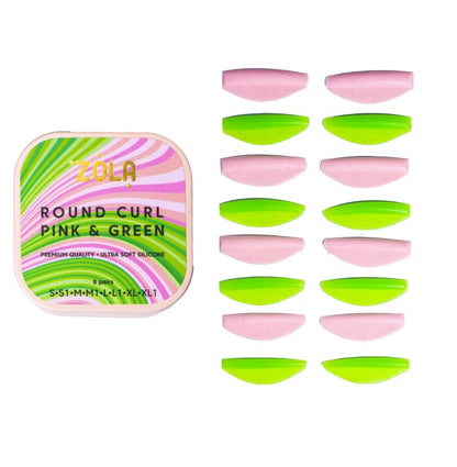 Набір валиків для ламінування вій ZOLA / Round Curl Pink- Green (8 пар)